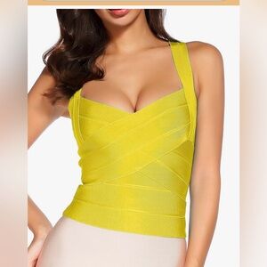SOLD Yellow Women's Bandage Top (with defects)